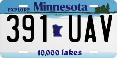 MN license plate 391UAV