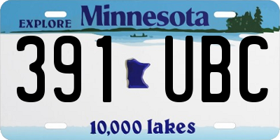 MN license plate 391UBC