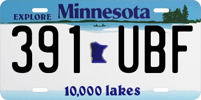 MN license plate 391UBF