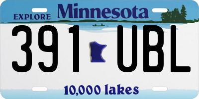 MN license plate 391UBL