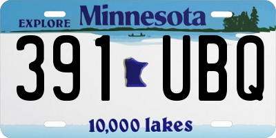 MN license plate 391UBQ