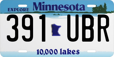 MN license plate 391UBR