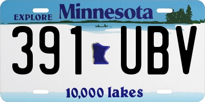 MN license plate 391UBV