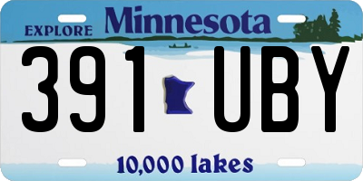 MN license plate 391UBY