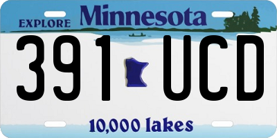 MN license plate 391UCD