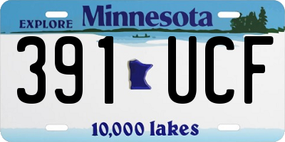 MN license plate 391UCF