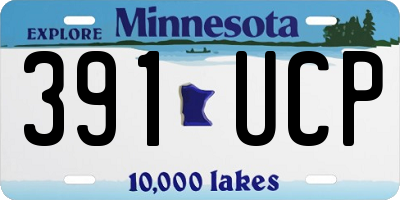 MN license plate 391UCP