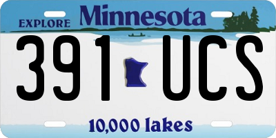 MN license plate 391UCS