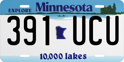 MN license plate 391UCU