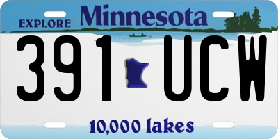 MN license plate 391UCW