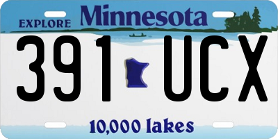 MN license plate 391UCX