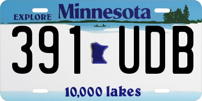 MN license plate 391UDB