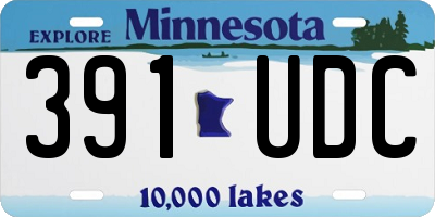 MN license plate 391UDC