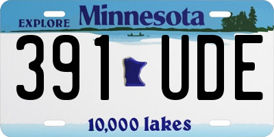 MN license plate 391UDE