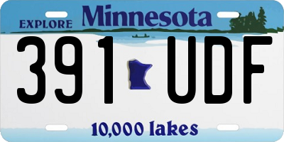 MN license plate 391UDF