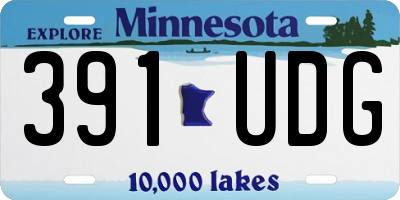 MN license plate 391UDG