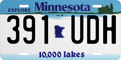 MN license plate 391UDH