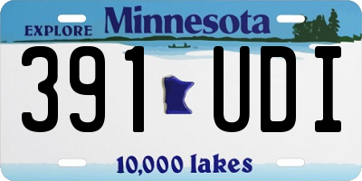 MN license plate 391UDI