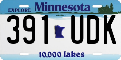 MN license plate 391UDK