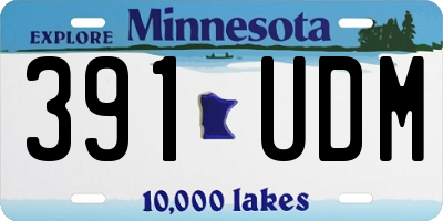 MN license plate 391UDM