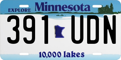 MN license plate 391UDN