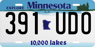 MN license plate 391UDO