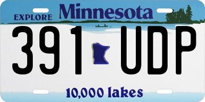 MN license plate 391UDP