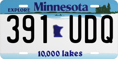 MN license plate 391UDQ