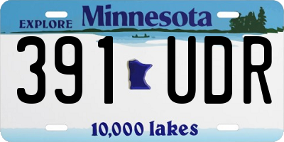 MN license plate 391UDR