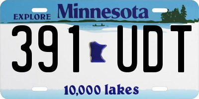 MN license plate 391UDT