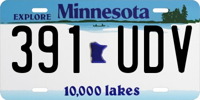 MN license plate 391UDV