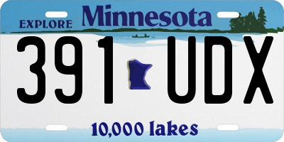 MN license plate 391UDX