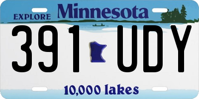 MN license plate 391UDY