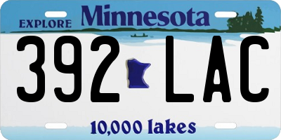 MN license plate 392LAC