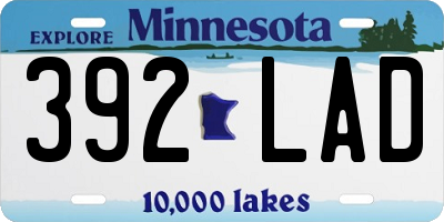 MN license plate 392LAD