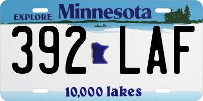 MN license plate 392LAF