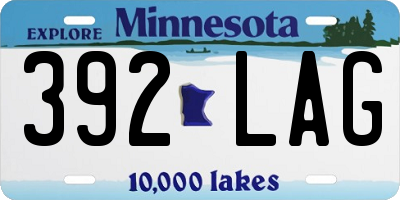 MN license plate 392LAG