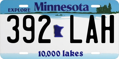 MN license plate 392LAH