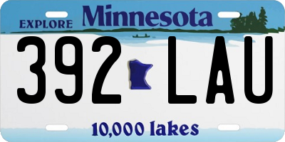 MN license plate 392LAU