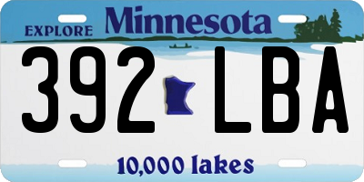 MN license plate 392LBA