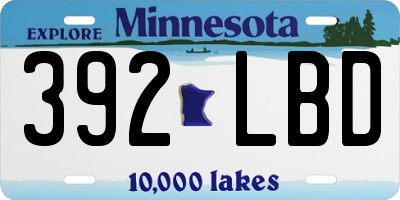 MN license plate 392LBD