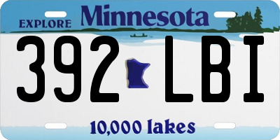 MN license plate 392LBI