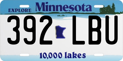 MN license plate 392LBU