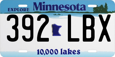 MN license plate 392LBX