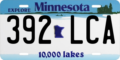 MN license plate 392LCA