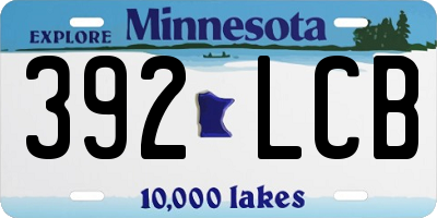 MN license plate 392LCB