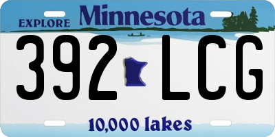 MN license plate 392LCG