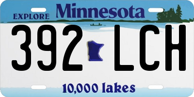 MN license plate 392LCH