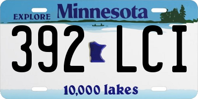 MN license plate 392LCI