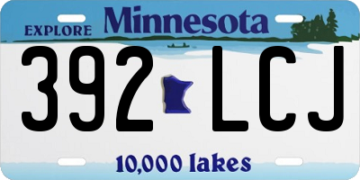 MN license plate 392LCJ